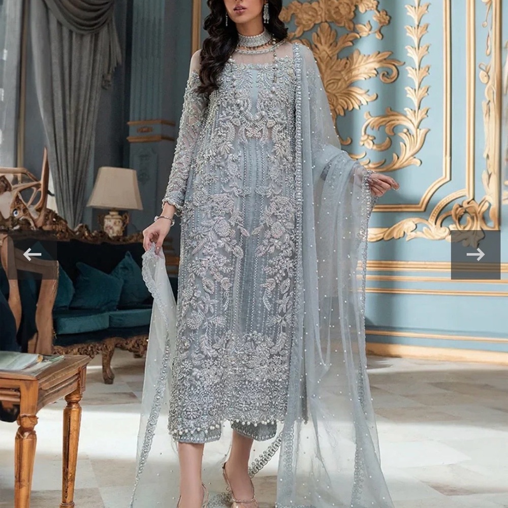 Mushq Adela 3-Piece Embellished Organza Outfit • Size Medium • Brand New